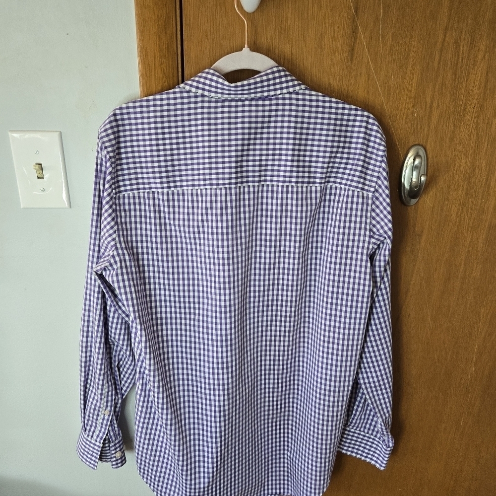 Kenneth Cole Purple and White Checkered Button Down Shirt - Picture 5 of 5